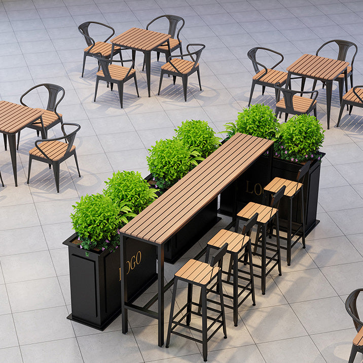 Modern Outdoor Pub Dining Set 1/2/5 Pieces Rectangle Metal Counter Height Pub Set
