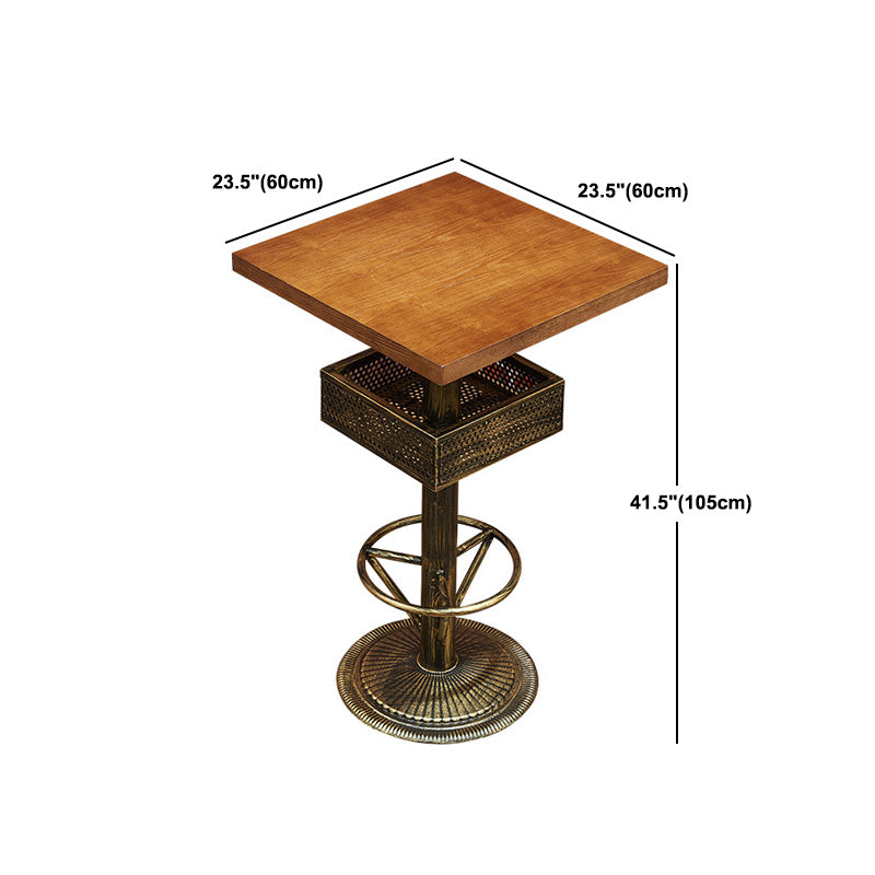 Industrial Solid Wood Bar Table Set 1/3/4/5 Pieces Counter Table with High Stools
