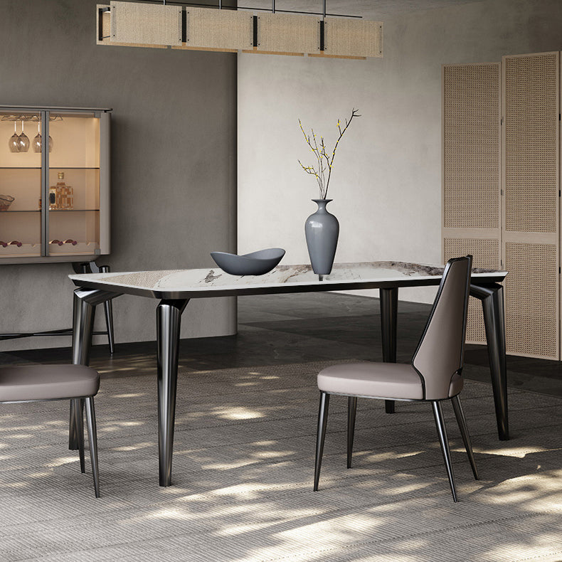 Designer Style Sintered Stone Top Dining Set Rectangle 1/4/6 Pieces Dining Room Table Set