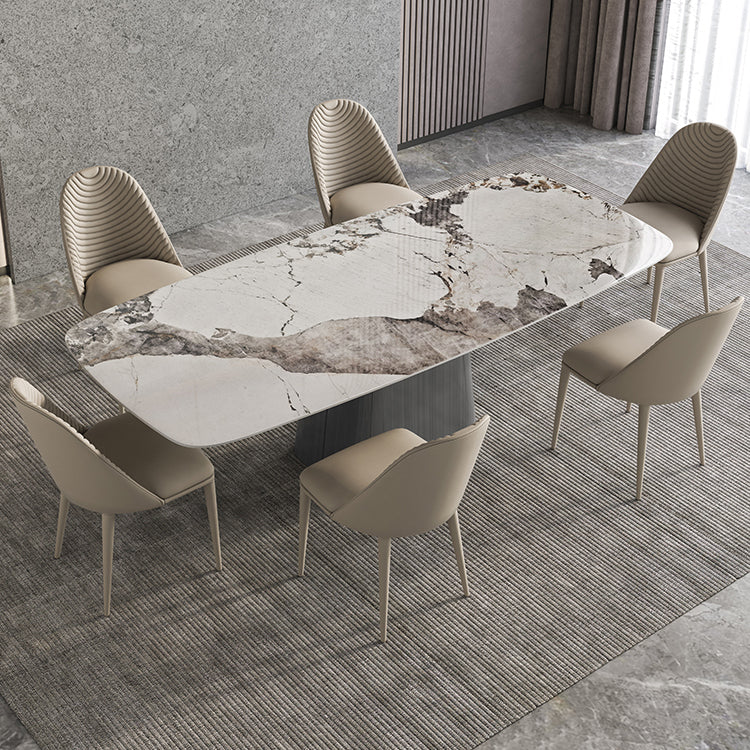 Modern Kitchen Stone Furniture 1/4/5/7 Pieces Rectangle Dining Room Table with Side Chairs