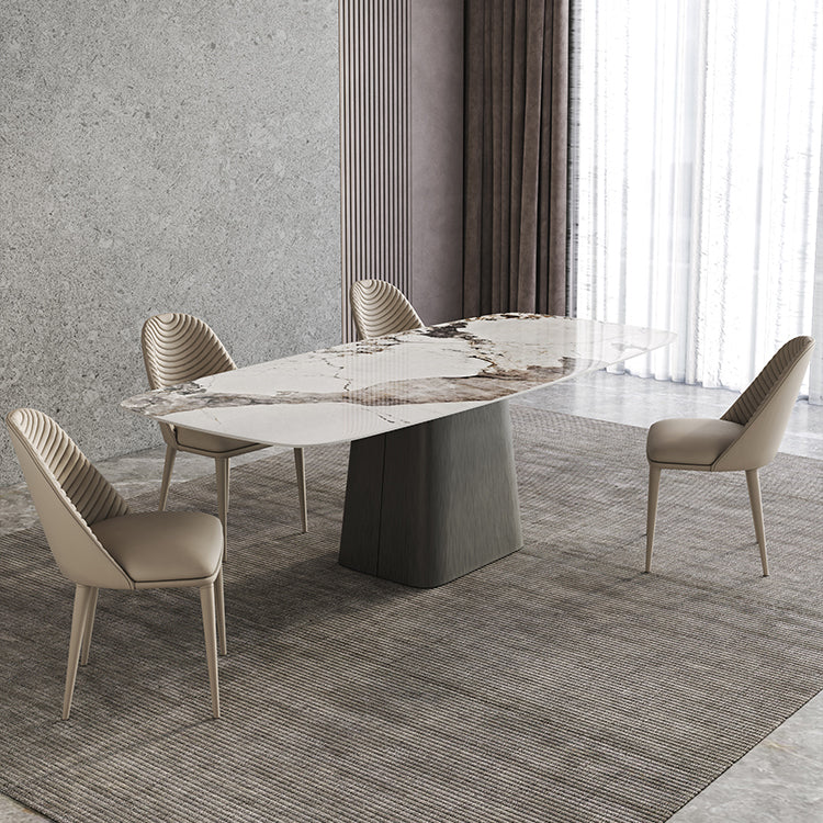 Modern Kitchen Stone Furniture 1/4/5/7 Pieces Rectangle Dining Room Table with Side Chairs