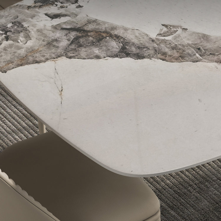 Modern Kitchen Stone Furniture 1/4/5/7 Pieces Rectangle Dining Room Table with Side Chairs