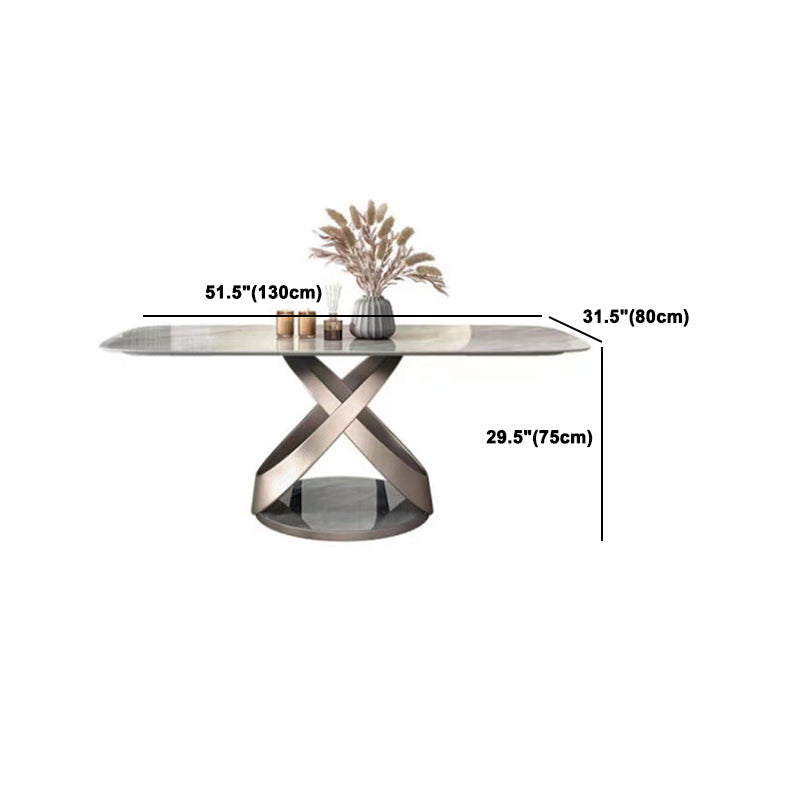 Nordic Sintered Stone Top Dining Set Rectangle 1/2/5/6 Pieces Dinette Table Set