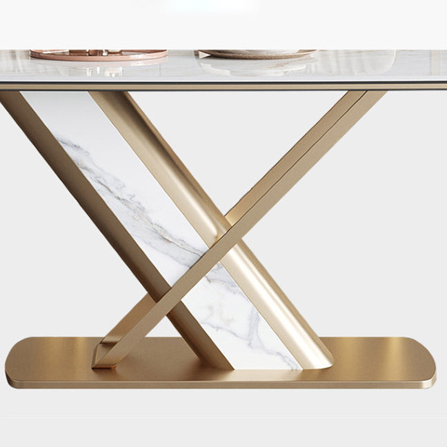 Luxurious Sintered Stone Top Dining Set Rectangle 1/2/5/7 Pieces Dining Room Table Set