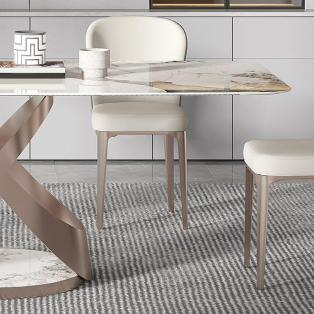 Luxurious Sintered Stone Top Dining Set Rectangle 1/4/5/7 Pieces Dining Room Table Set