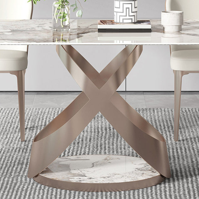 Luxurious Sintered Stone Top Dining Set Rectangle 1/4/5/7 Pieces Dining Room Table Set