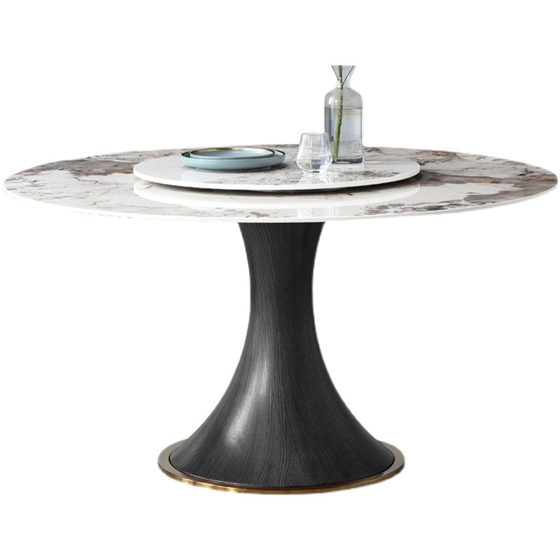 Modern Dining Set 1/4/5 Pieces Solid Wood Pedestal Dining Table with Chairs