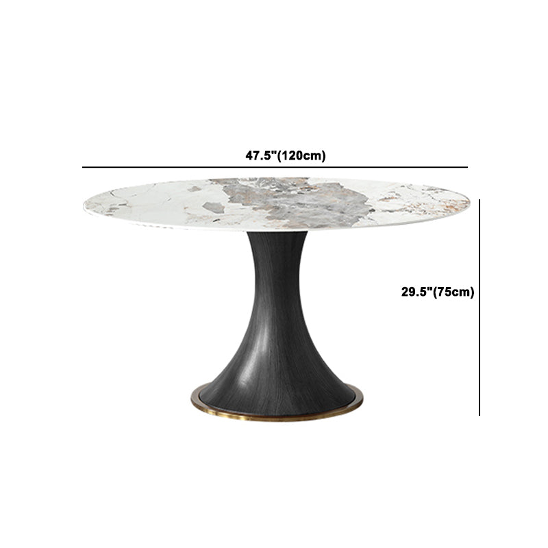 Modern Dining Set 1/4/5 Pieces Solid Wood Pedestal Dining Table with Chairs