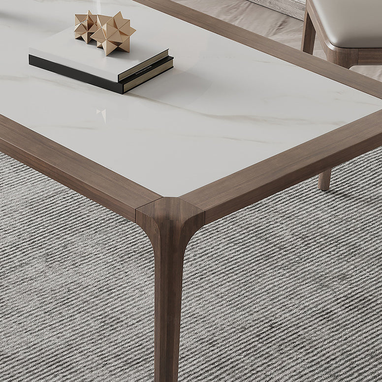 Modern Sintered Stone Top Dining Set Rectangle 1/4/5/7 Pieces Wooden Table Set