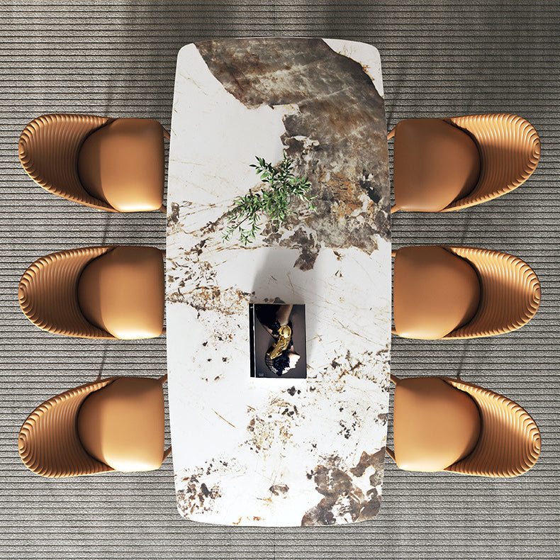 Modern Sintered Stone Top Dining Set Rectangle 1/4/5/7 Pieces Dinette Table Set