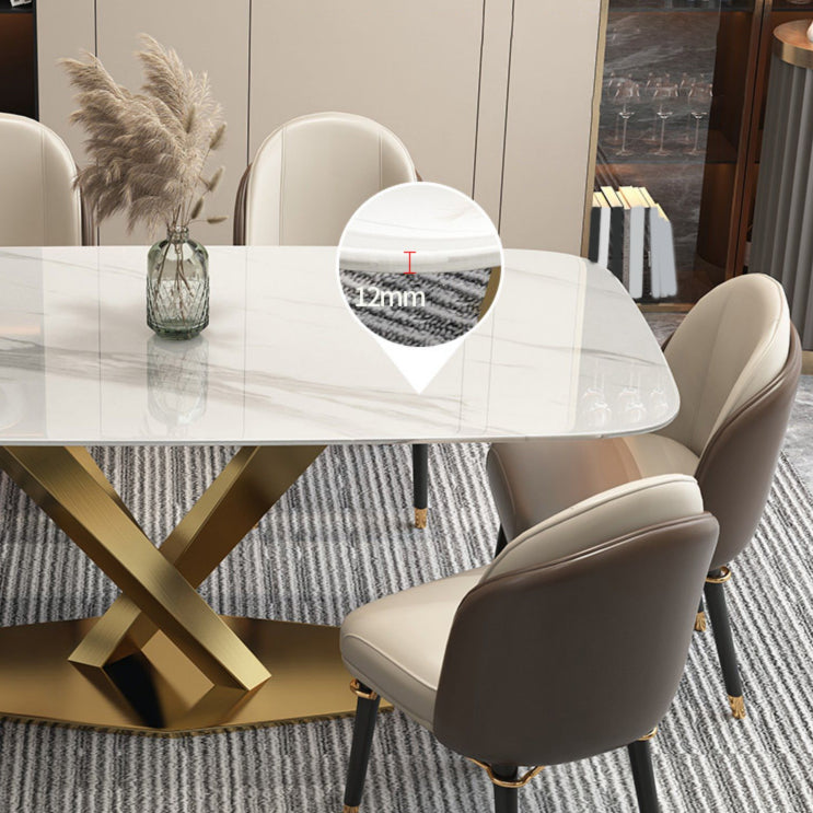 Modern Kitchen Stone Furniture Set 1/4/5/7 Pieces with Upholstered Side Chairs