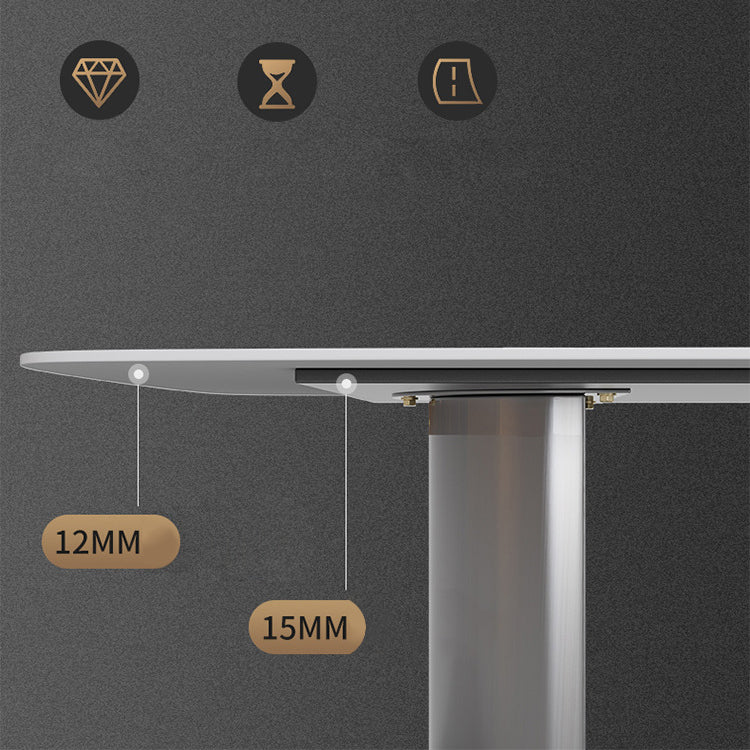 Modern Sintered Stone Top Dining Set Rectangle 1/2/5/6/7 Pieces Dining Room Table Set