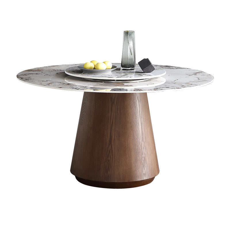 Round Dining Table Set 1/4/5/7 Pieces Solid Wood Pedestal Dining Table and Chairs