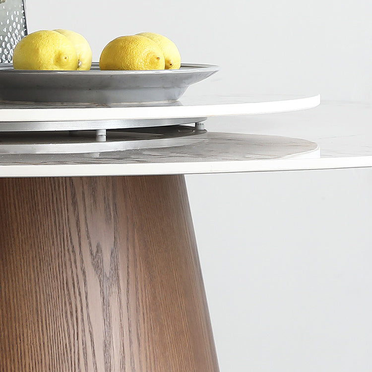 Round Dining Table Set 1/4/5/7 Pieces Solid Wood Pedestal Dining Table and Chairs