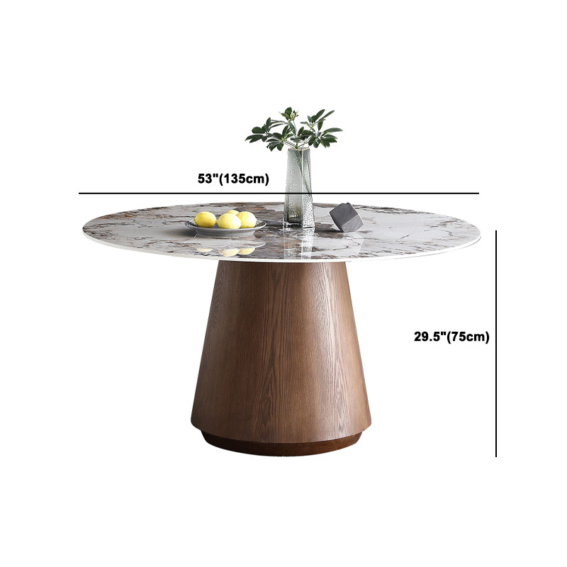 Round Dining Table Set 1/4/5/7 Pieces Solid Wood Pedestal Dining Table and Chairs