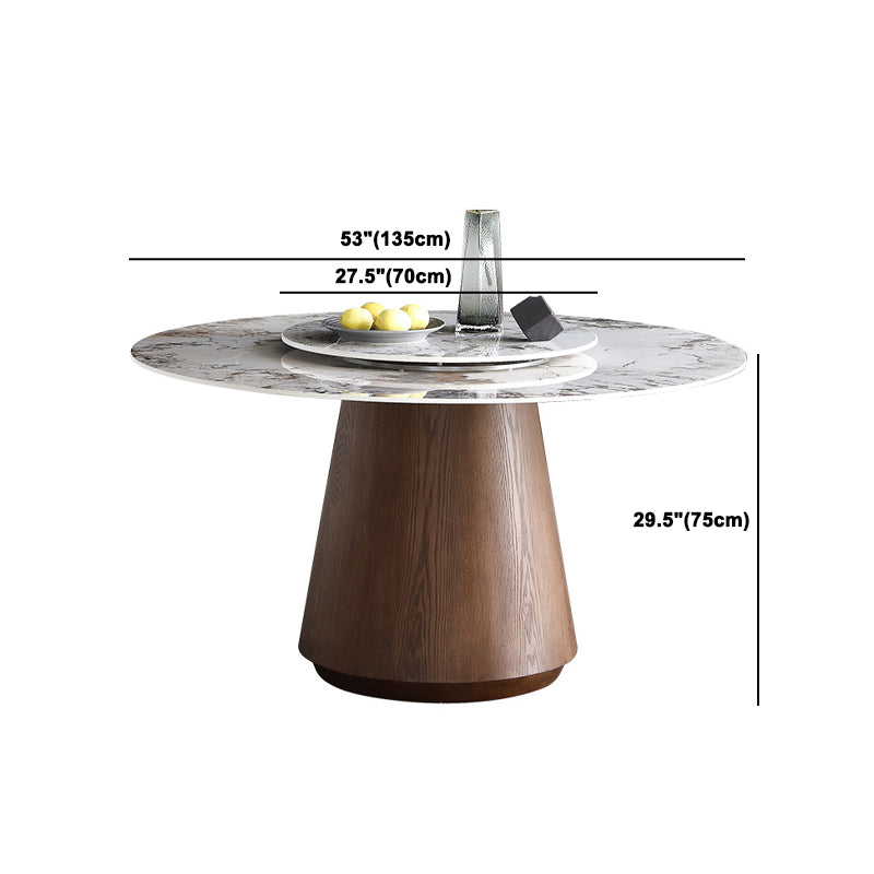 Round Dining Table Set 1/4/5/7 Pieces Solid Wood Pedestal Dining Table and Chairs