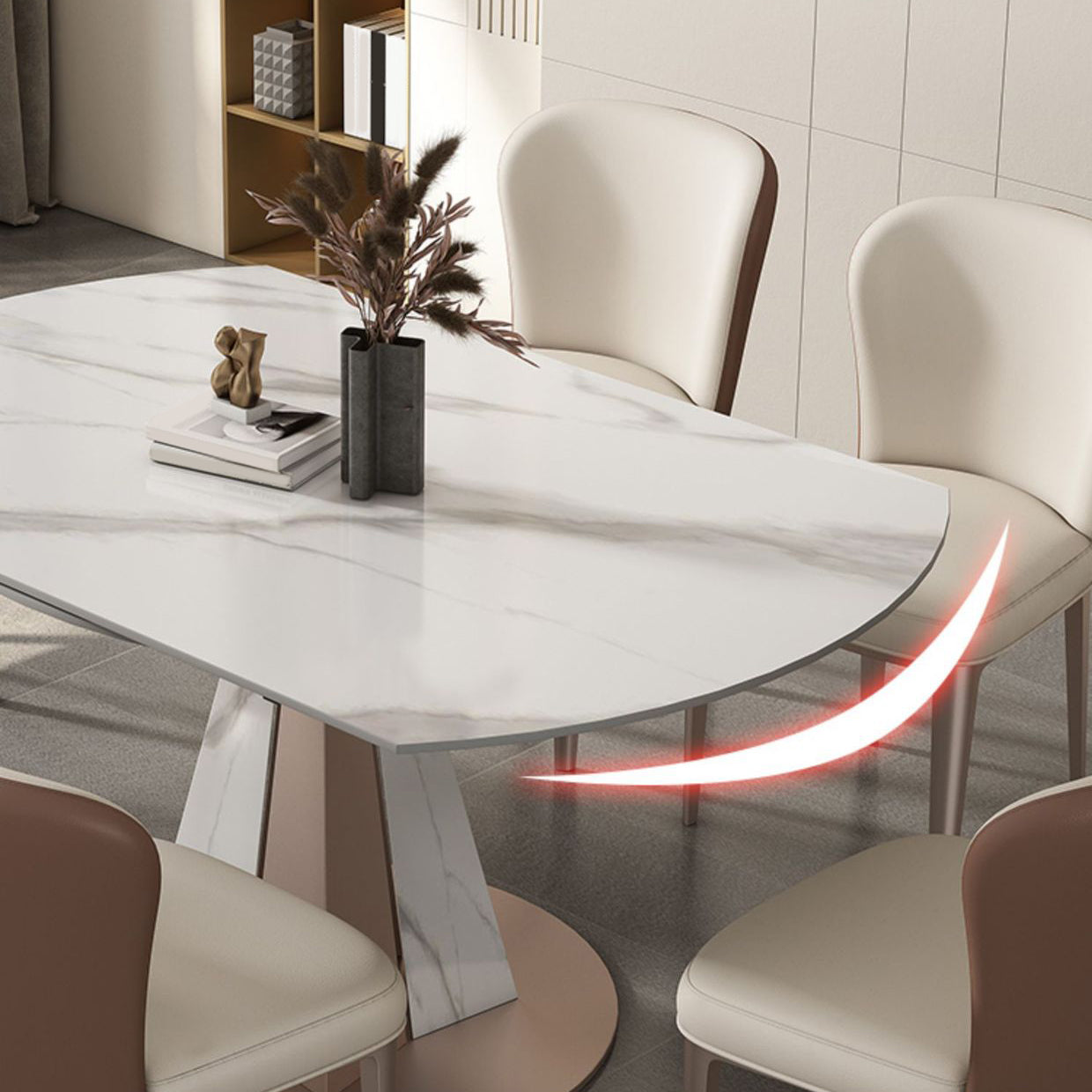 Modern Sintered Stone Dining Table Set 1/2/5/7/9 Pieces Dining Set for Home Use