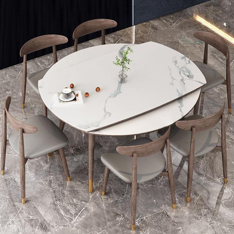 Modern Dining Set 1/4/7 Pieces Folding Dining Table with Open Back Dining Side Chairs