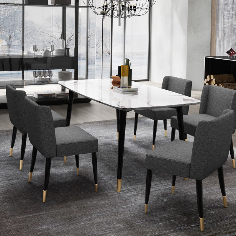 Glam Style Sintered Stone Dining Set Rectangle 1/2/4/6/7 Pieces Dining Set
