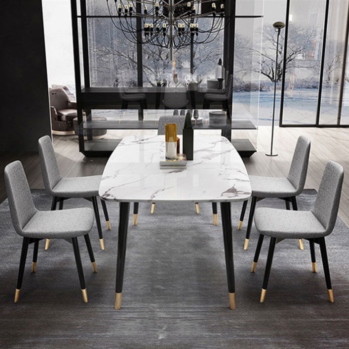 Glam Style Sintered Stone Dining Set Rectangle 1/2/4/6/7 Pieces Dining Set