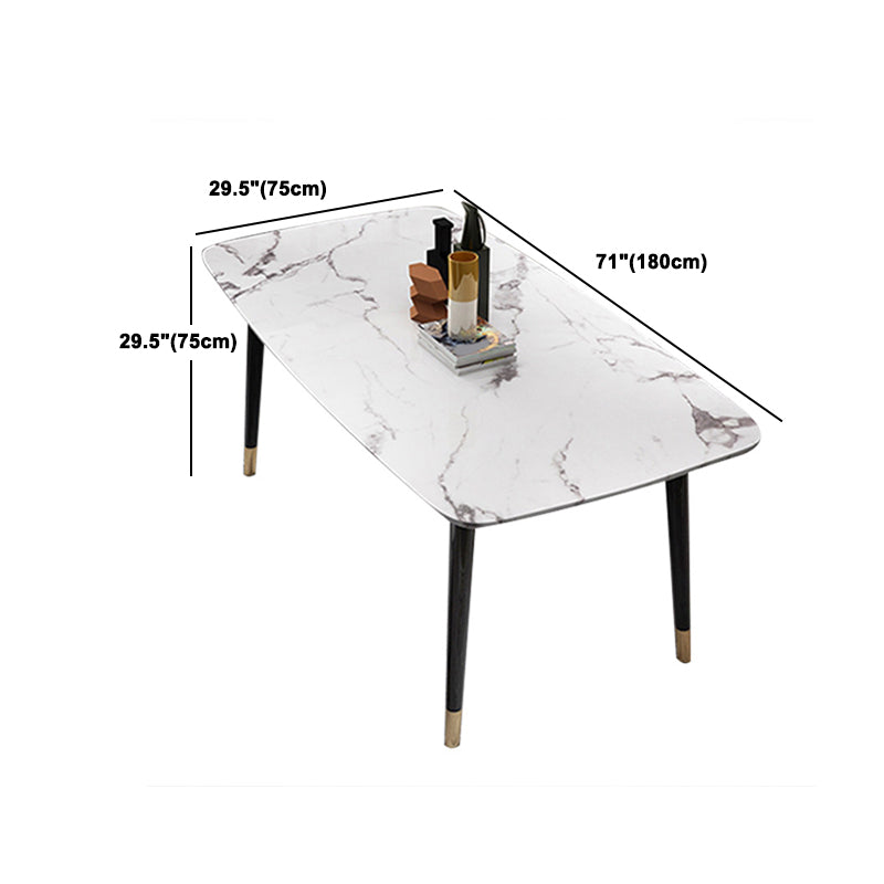 Glam Style Sintered Stone Dining Set Rectangle 1/2/4/6/7 Pieces Dining Set