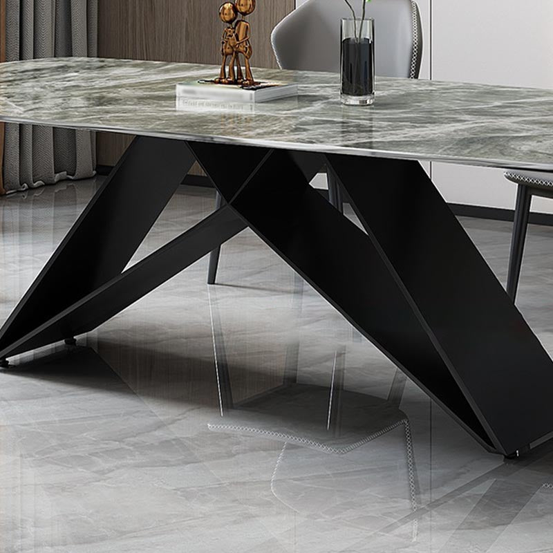 Stone Top Dining Table Traditional Luxury Table with Pedestal Base