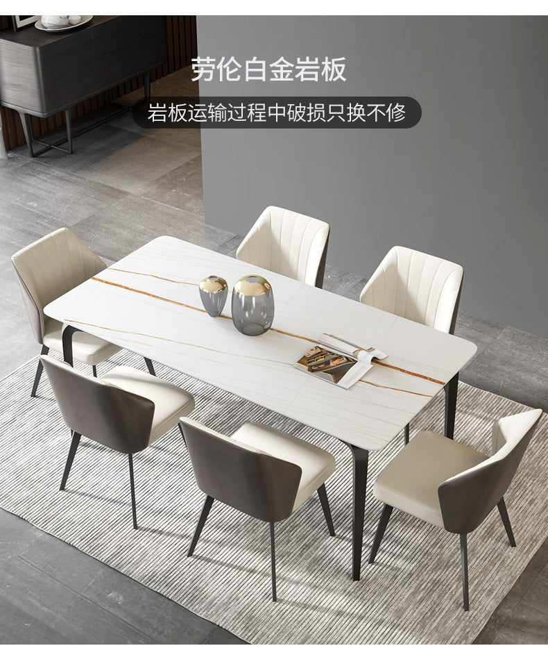 Stone Top Dining Table Traditional Luxury Dining Table with 4 Legs