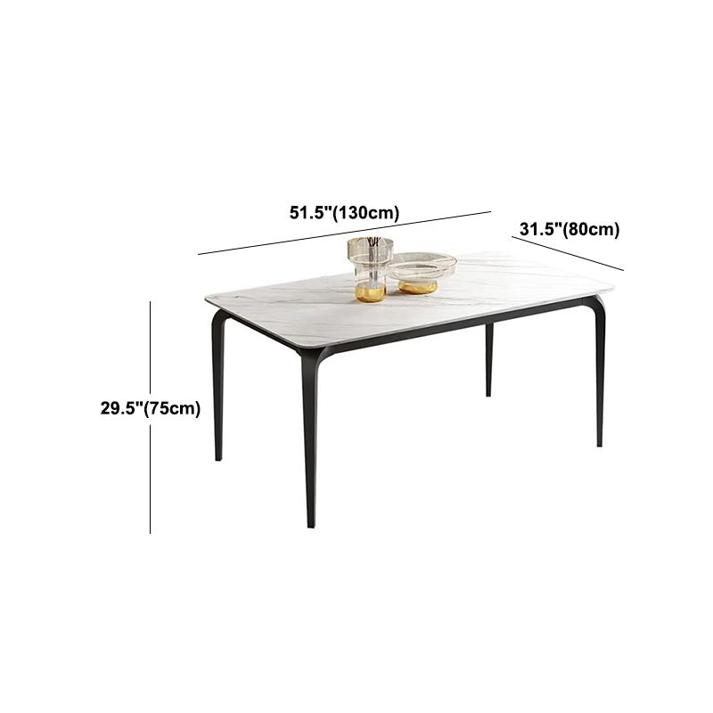 Stone Top Dining Table Traditional Luxury Dining Table with 4 Legs