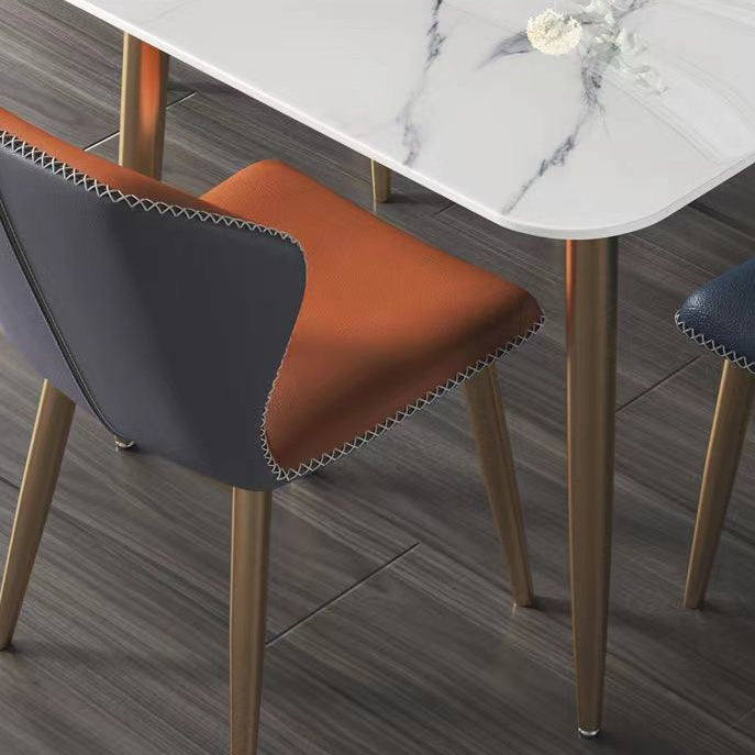 Sintered Stone Dining Table Modern Kitchen Furniture with 4 Metal Legs