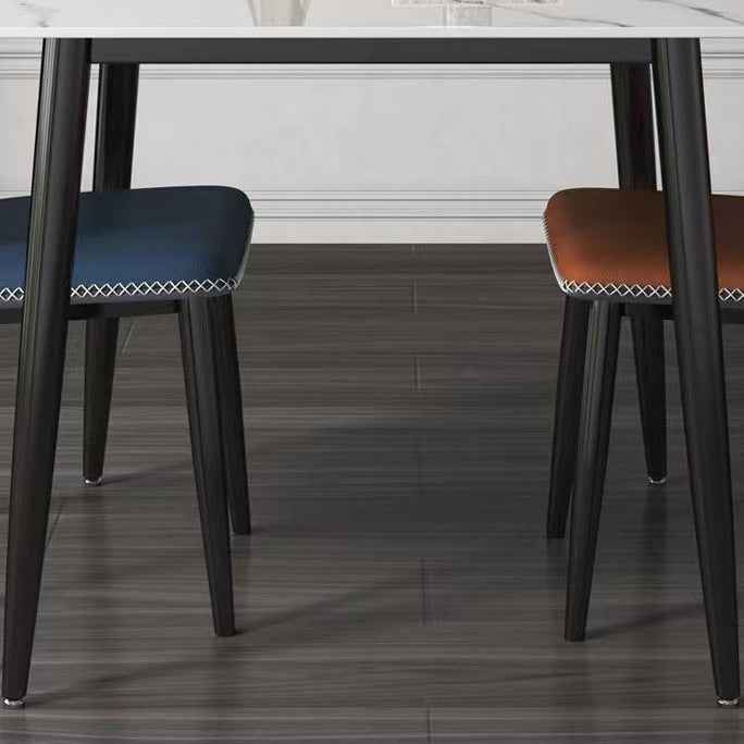 Sintered Stone Dining Table Modern Kitchen Furniture with 4 Metal Legs