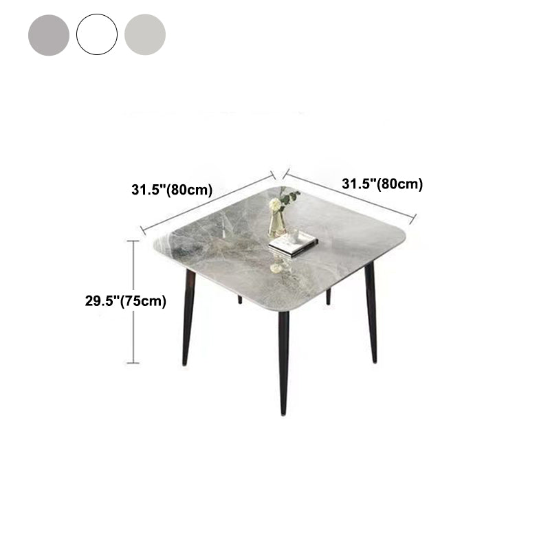 Sintered Stone Dining Table Modern Kitchen Furniture with 4 Metal Legs