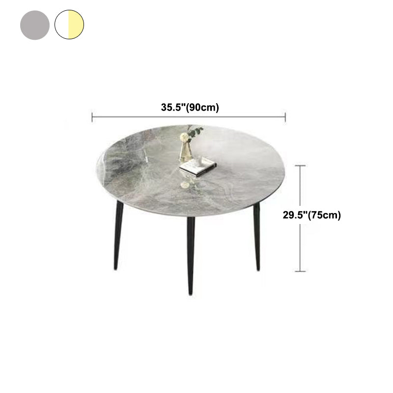Sintered Stone Dining Table Modern Kitchen Furniture with 4 Metal Legs