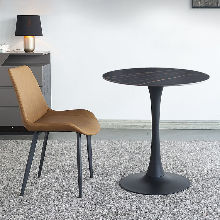 Round Dining Table Contemporary Style Stone Dining Site Table with Tulip Base