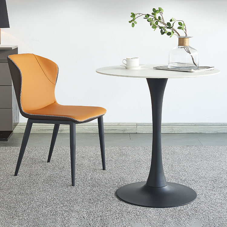 Round Dining Table Contemporary Style Stone Dining Site Table with Tulip Base