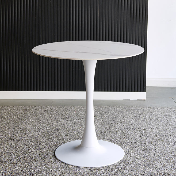 Round Dining Table Contemporary Style Stone Dining Site Table with Tulip Base