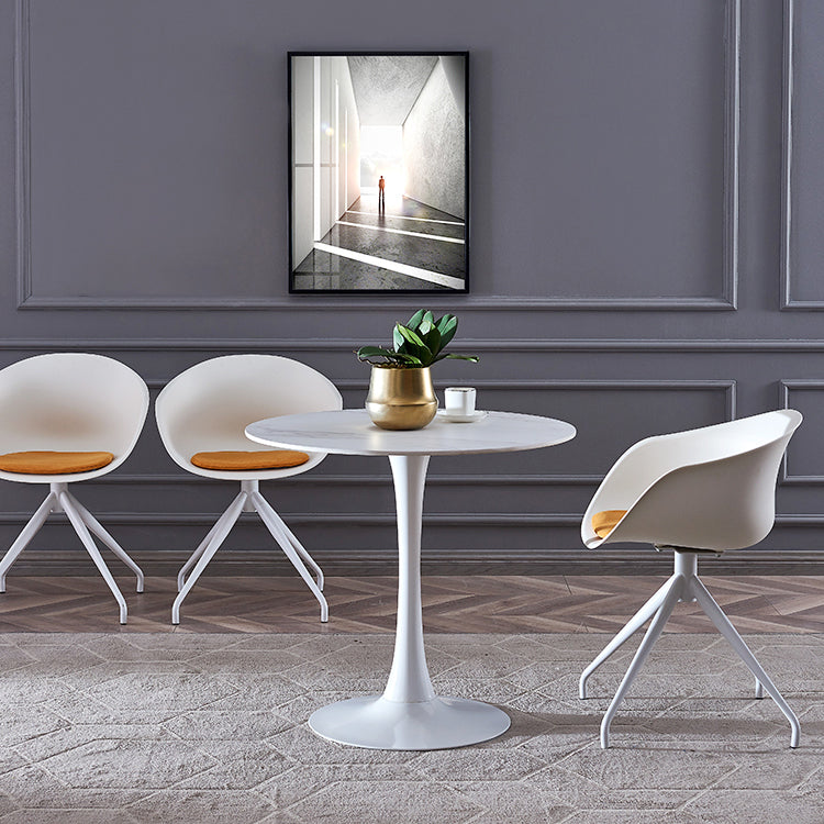 Round Dining Table Contemporary Style Stone Dining Site Table with Tulip Base