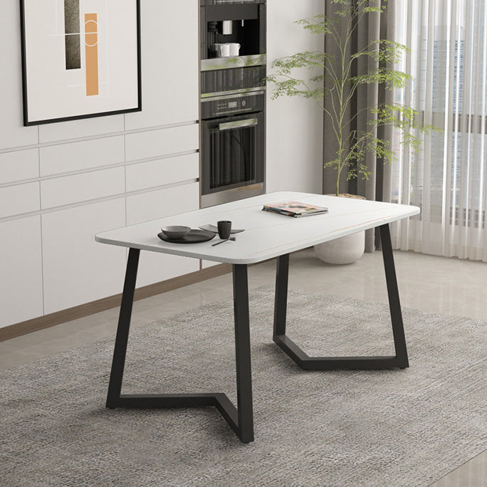Industrial Style Dining Table Sintered Stone Rectangle Table for Home
