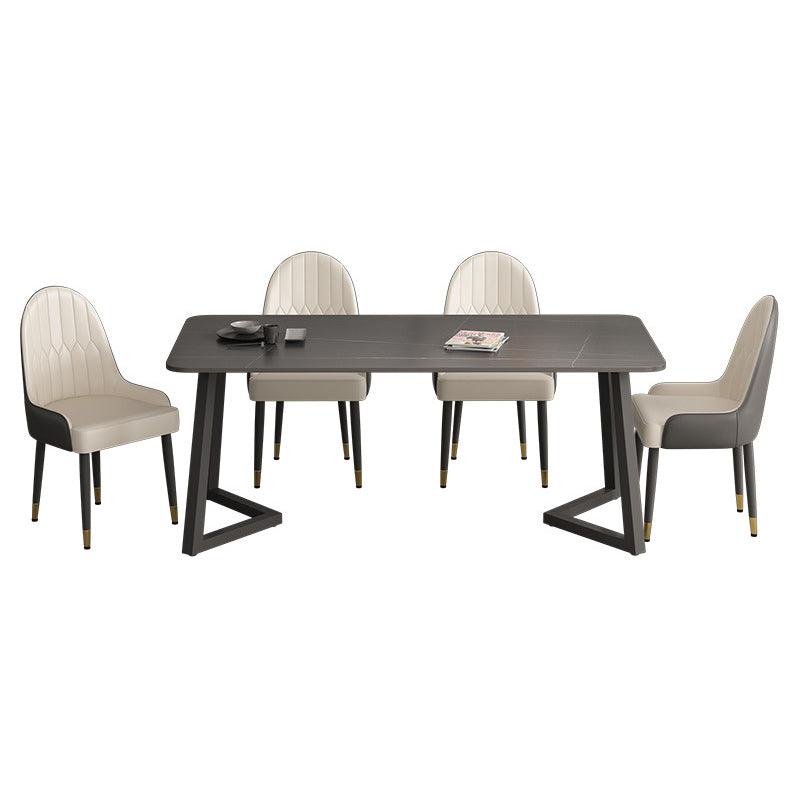 Industrial Style Dining Table Sintered Stone Rectangle Table for Home