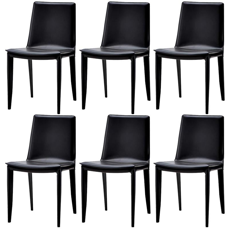 Contemporary Style Dining Chairs Armless Chair with Metal Legs for Kitchen