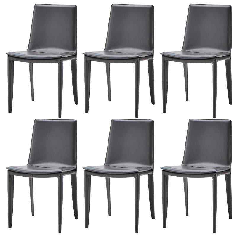 Contemporary Style Dining Chairs Armless Chair with Metal Legs for Kitchen