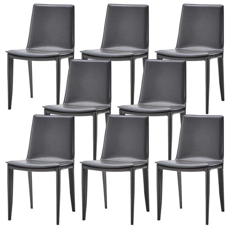 Contemporary Style Dining Chairs Armless Chair with Metal Legs for Kitchen