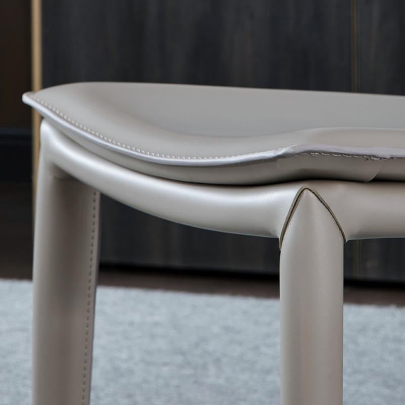 Contemporary Style Dining Chairs Armless Chair with Metal Legs for Kitchen