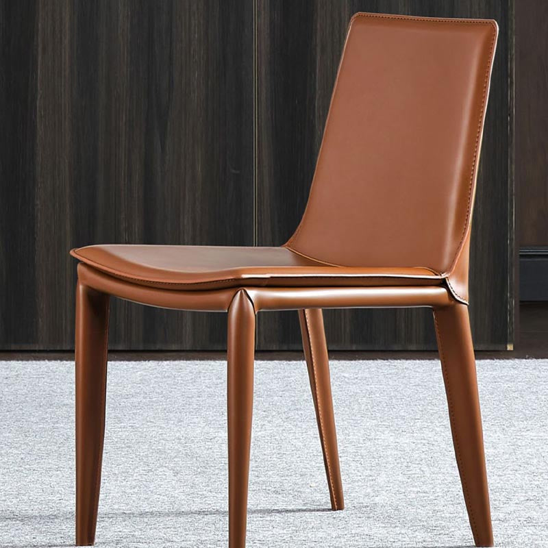 Contemporary Style Dining Chairs Armless Chair with Metal Legs for Kitchen