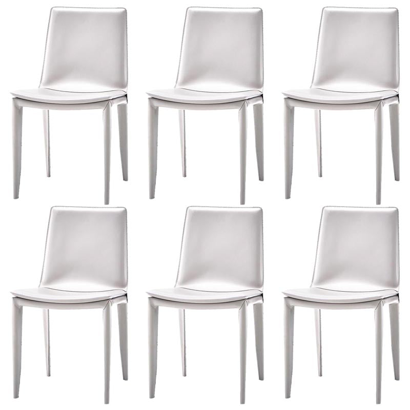 Contemporary Style Dining Chairs Armless Chair with Metal Legs for Kitchen