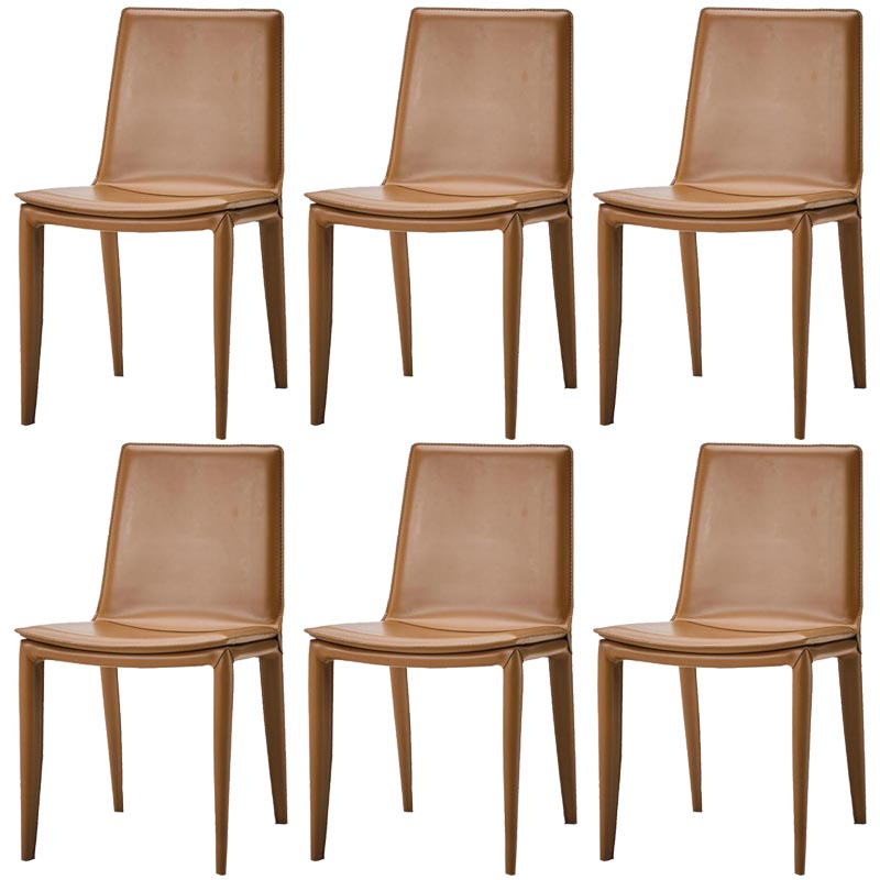 Contemporary Style Dining Chairs Armless Chair with Metal Legs for Kitchen