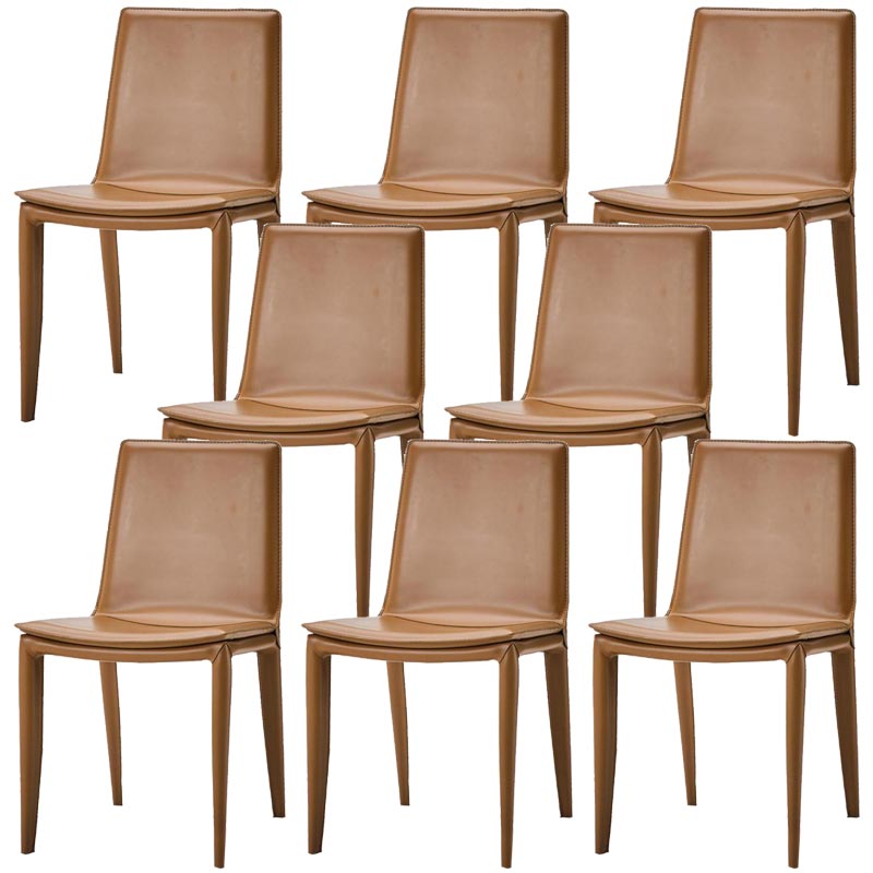 Contemporary Style Dining Chairs Armless Chair with Metal Legs for Kitchen