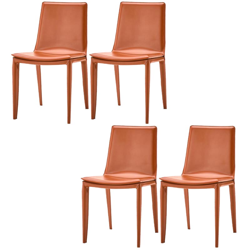 Contemporary Style Dining Chairs Armless Chair with Metal Legs for Kitchen