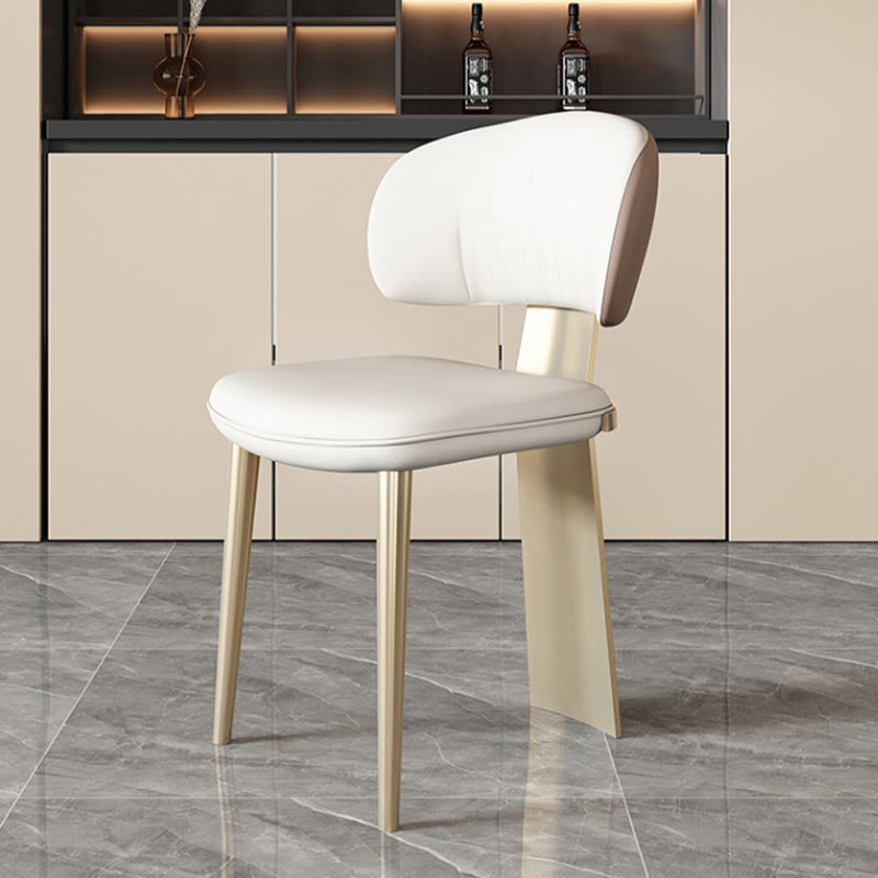 Nordic Glam Style Chair Dining Armless Chairs for Kitchen with Metal Legs