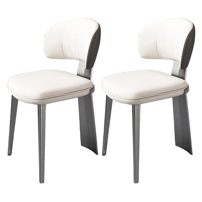 Nordic Glam Style Chair Dining Armless Chairs for Kitchen with Metal Legs