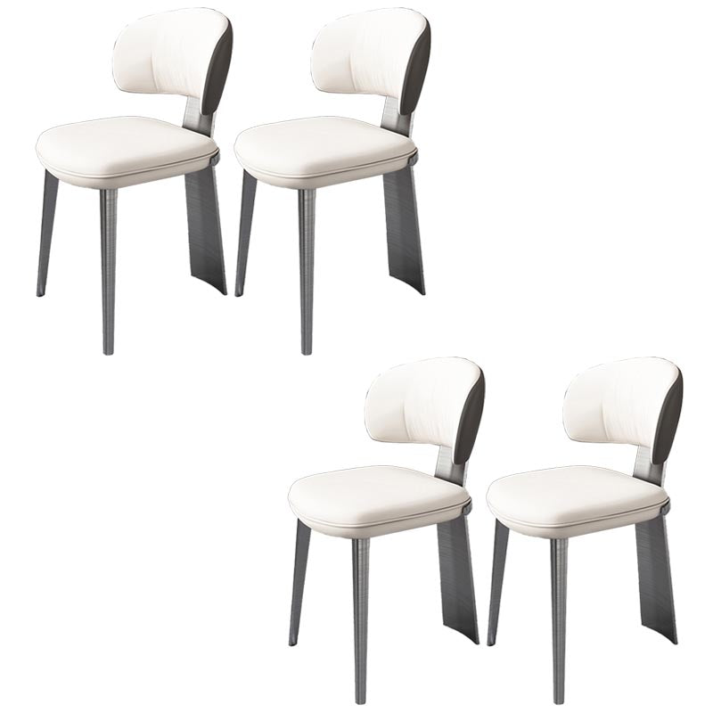 Nordic Glam Style Chair Dining Armless Chairs for Kitchen with Metal Legs